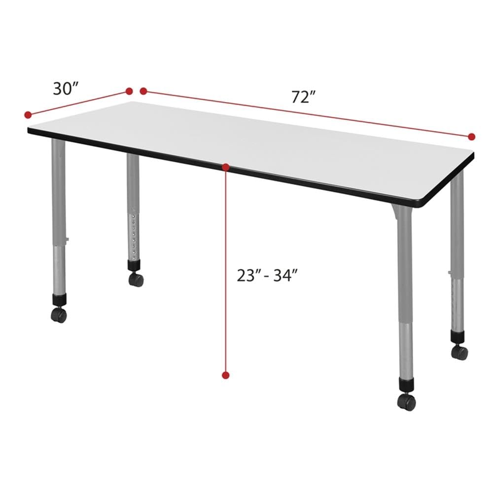 Mobile Rectangular Table with 2 Stack Chairs F7826