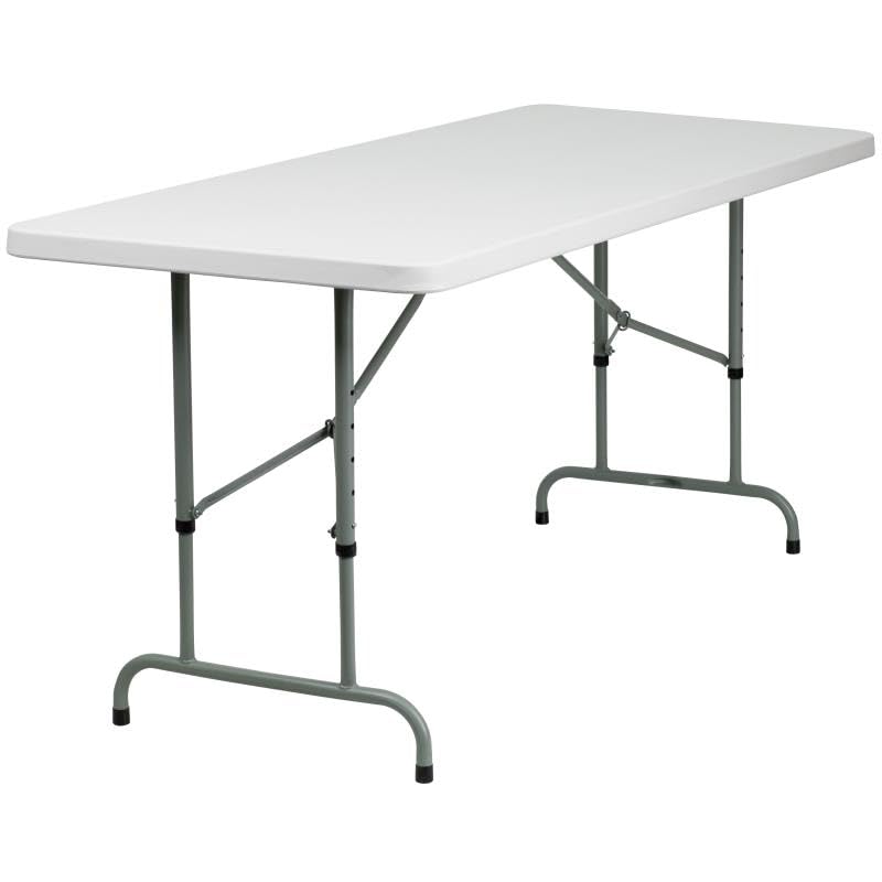 Height Adjustable Granite White Plastic Folding Table R676