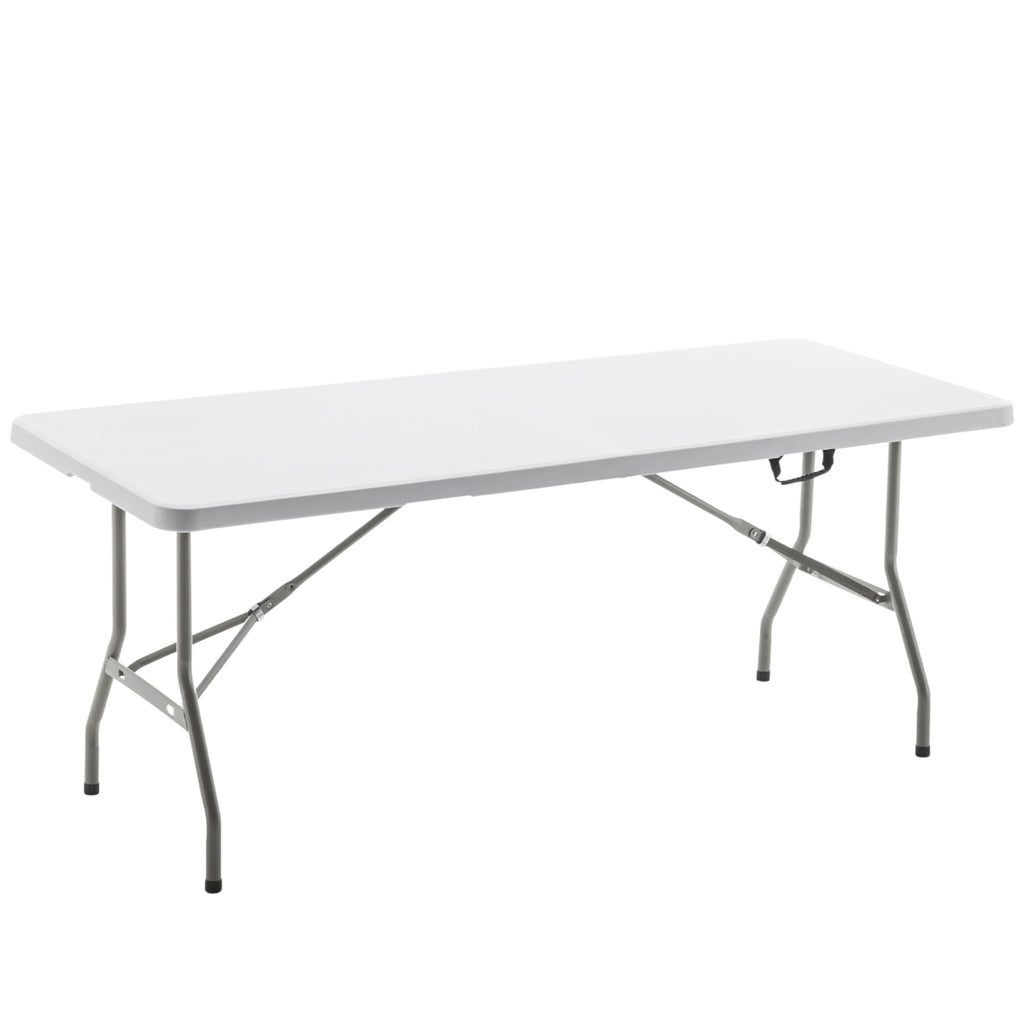 White Plastic Folding Table 6 Ft Heavy Duty Portable W88667