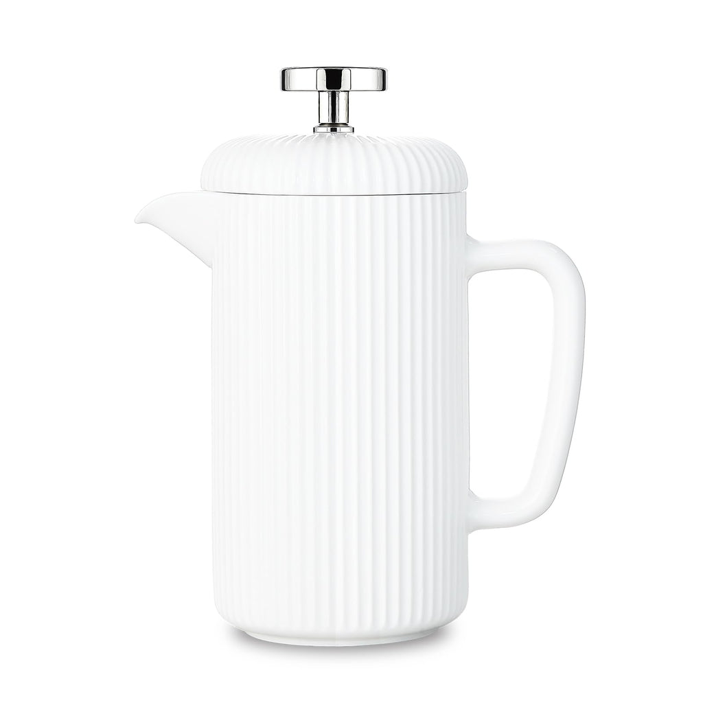 Porcelain French Press 22 fl oz Coffee Tea Maker with Stainless Steel Plunger Ivory M910088