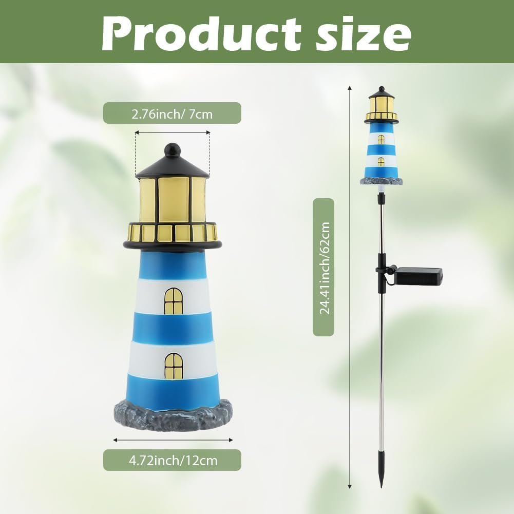 Solar Lighthouse, 2 PCS, 7 Colors Changing Q3354