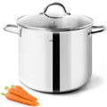 10 Quart Stainless Steel Stock Pot with Glass Lid O966