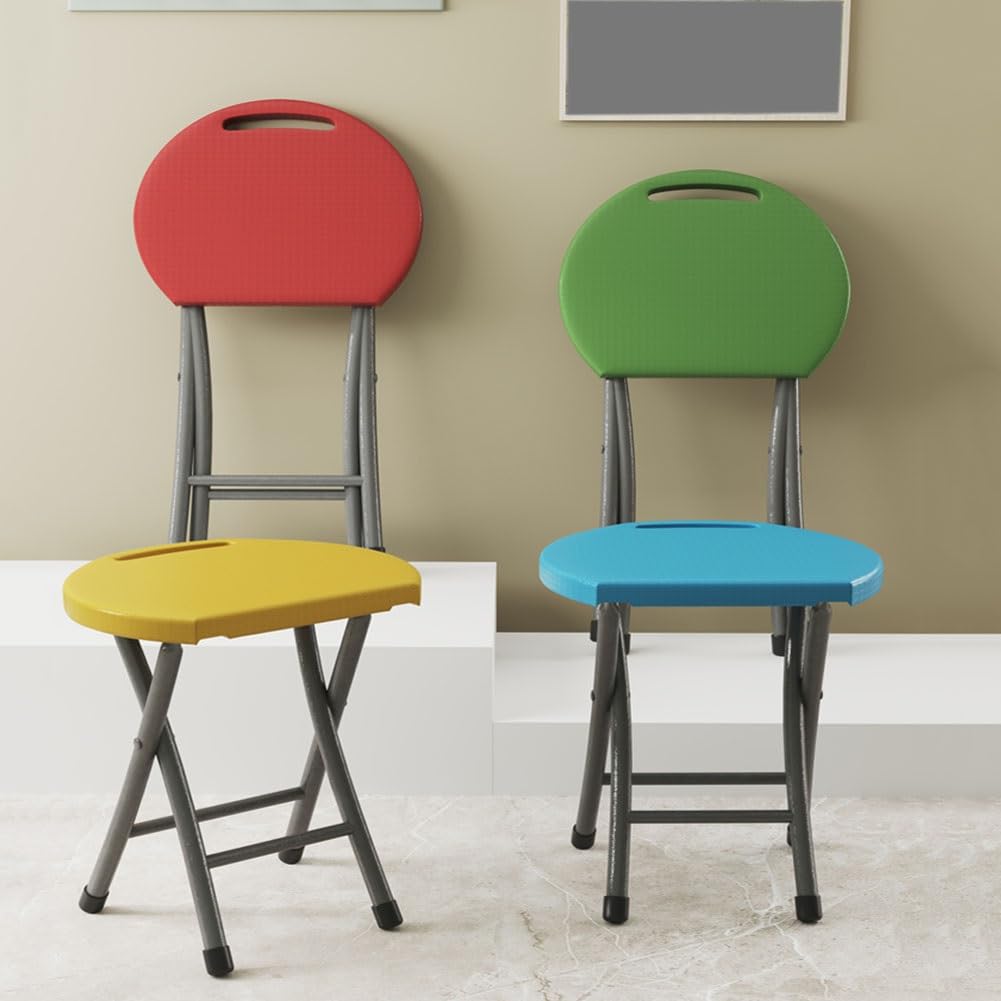 18 Inch Black Folding Stool with Handle V489145