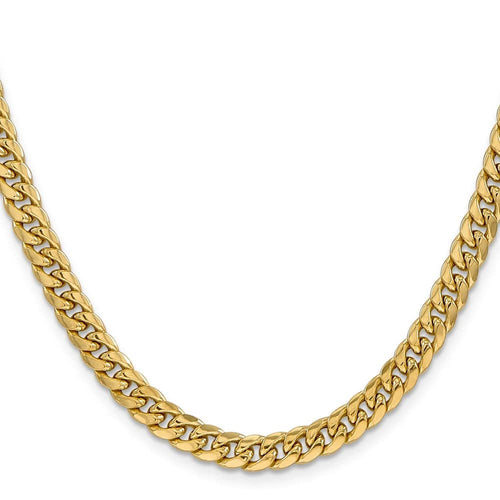 14K Yellow Gold 6mm Miami Cuban Chain Necklace O81486