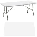 White Plastic Folding Table 6 Ft Heavy Duty Portable W88667