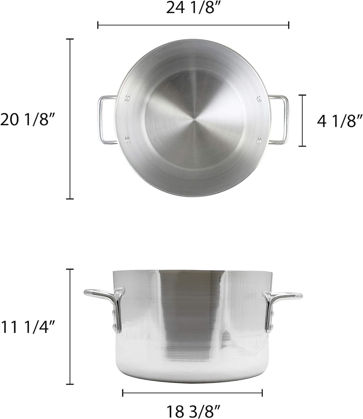 60 Quart Aluminum Sauce Pot with Riveted Handles A7658