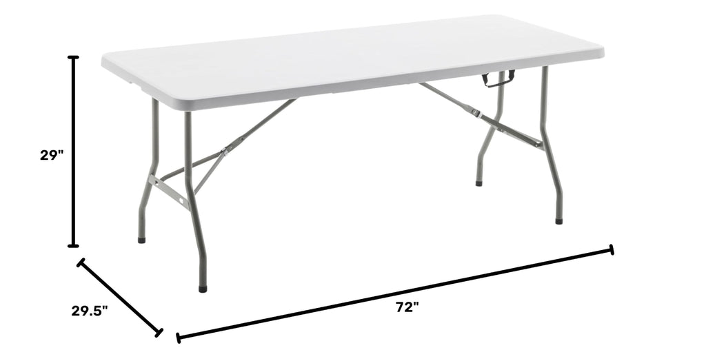 White Plastic Folding Table 6 Ft Heavy Duty Portable W88667