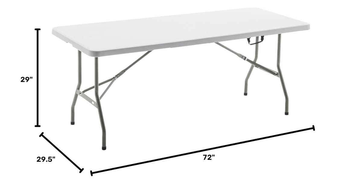 White Plastic Folding Table 6 Ft Heavy Duty Portable W88667
