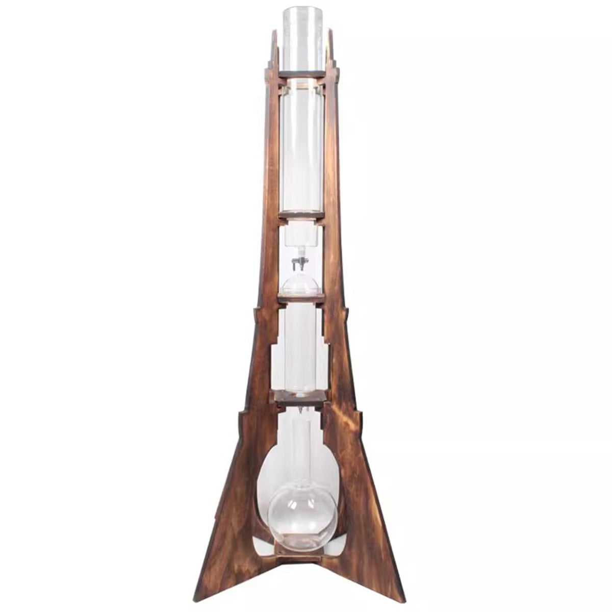 Ice Drip Coffee Maker with Wooden Frame and Glassware S90819
