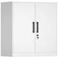 Lockable White Wall Cabinet with Adjustable Shelf Y2247