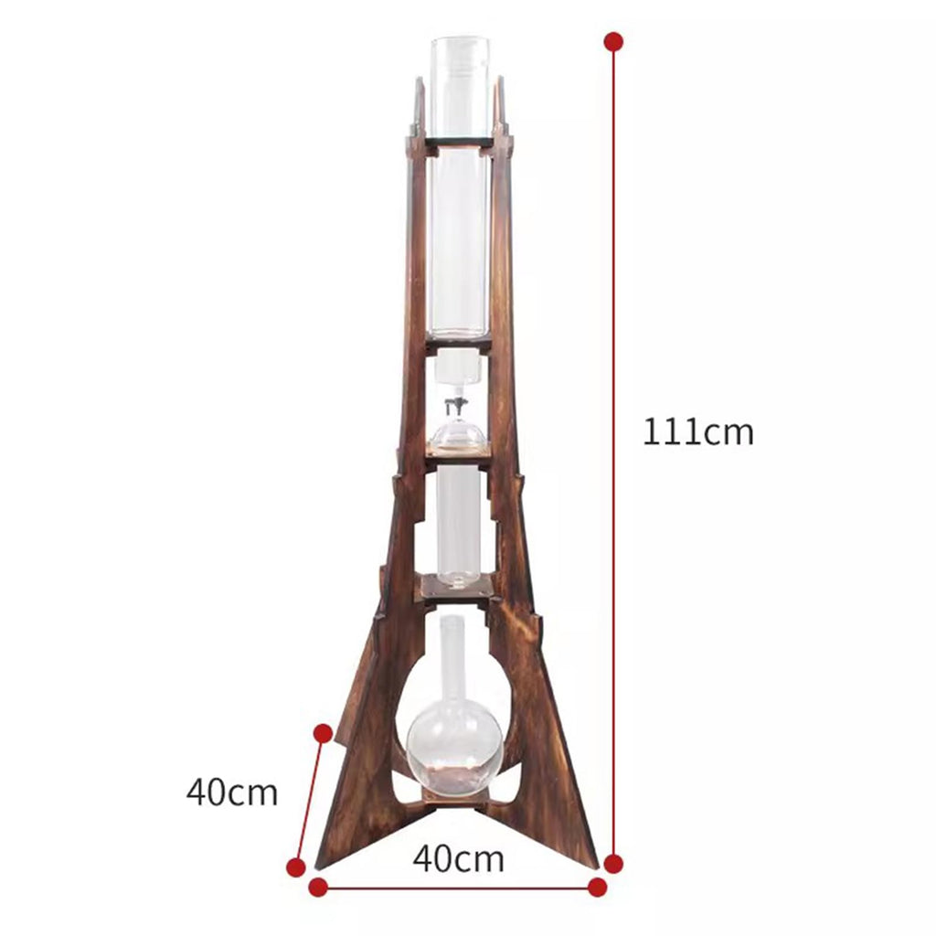 Ice Drip Coffee Maker with Wooden Frame and Glassware S90819