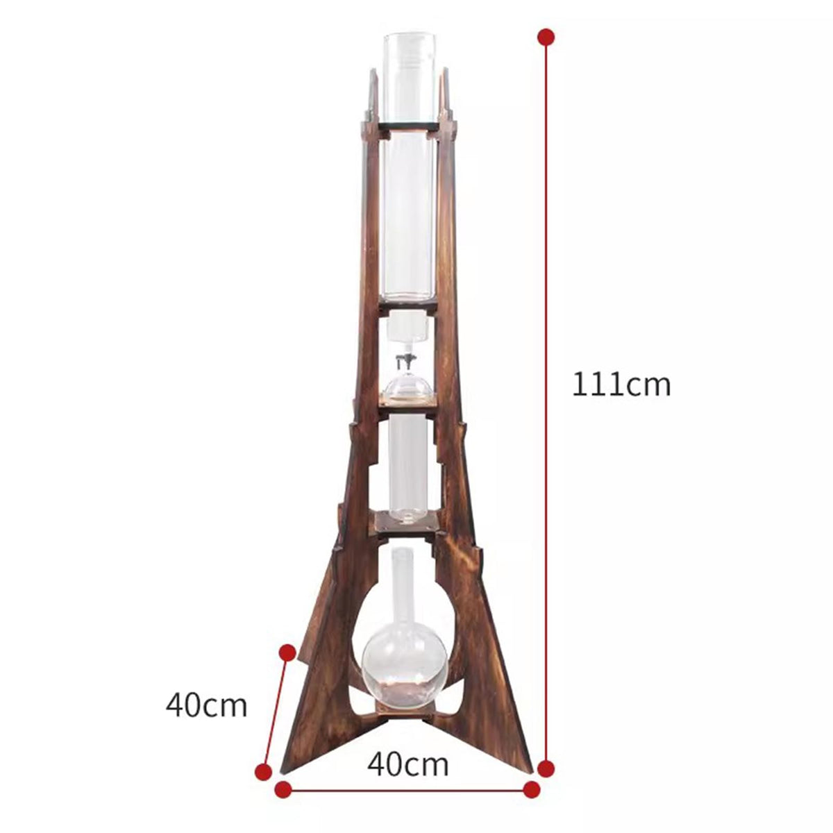 Ice Drip Coffee Maker with Wooden Frame and Glassware S90819
