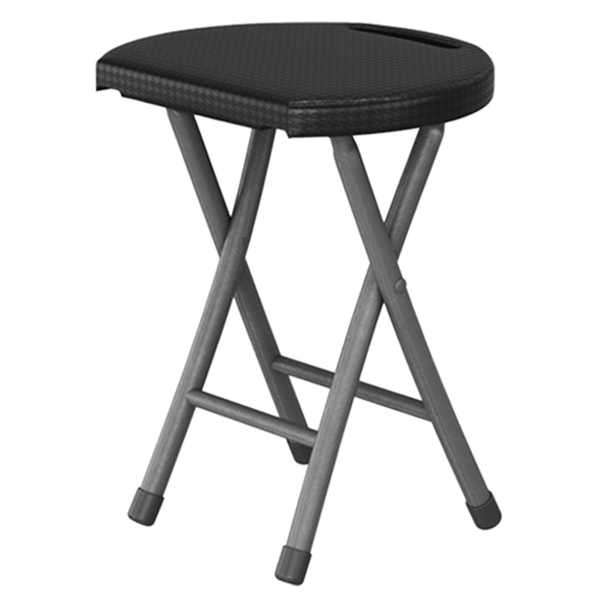 18 Inch Black Folding Stool with Handle V489145