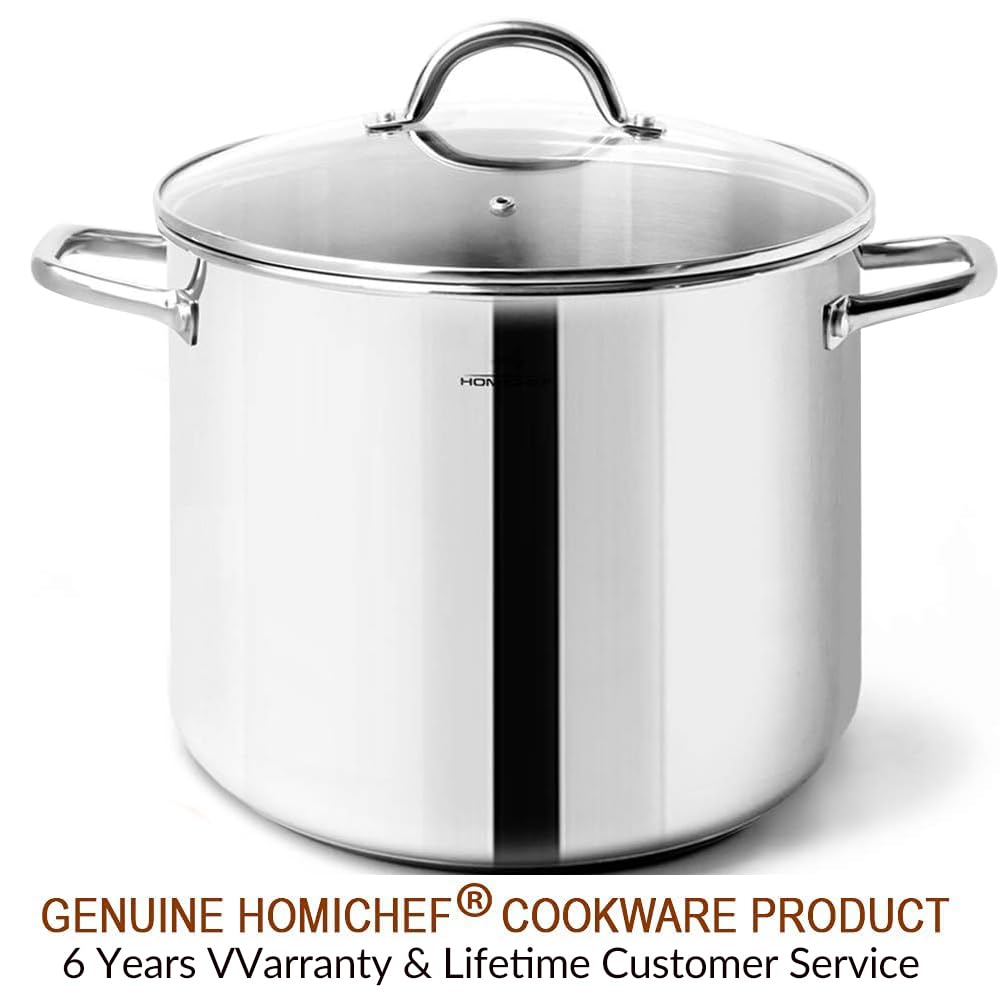 10 Quart Stainless Steel Stock Pot with Glass Lid O966
