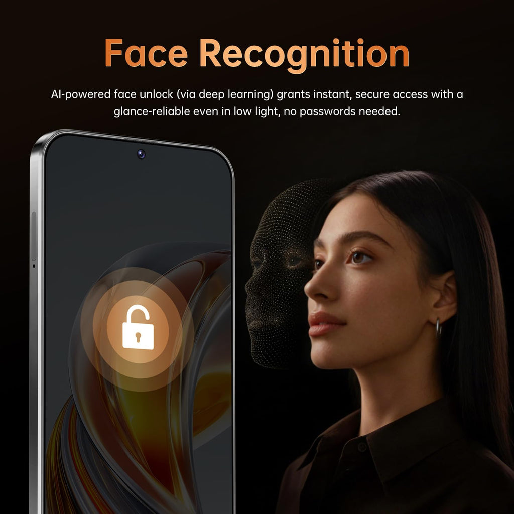 Unlocked 4G Smartphone 6.6" HD Display 4GB RAM 32GB ROM Black S552060