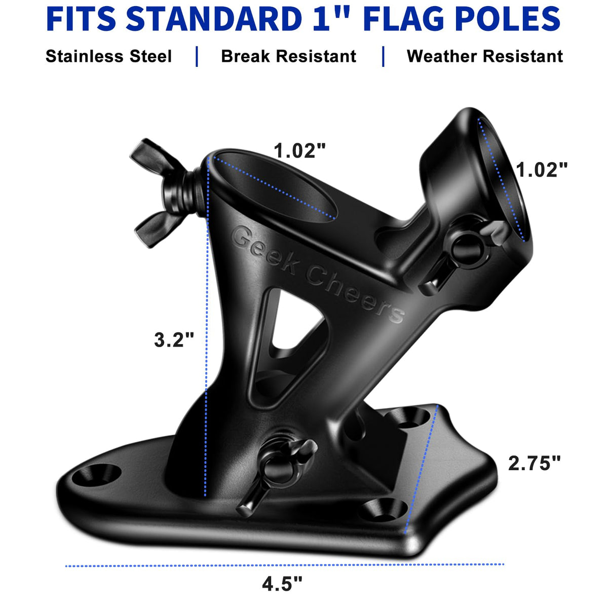 Heavy Duty Stainless Steel Flag Pole Holder 2 Positions G17700