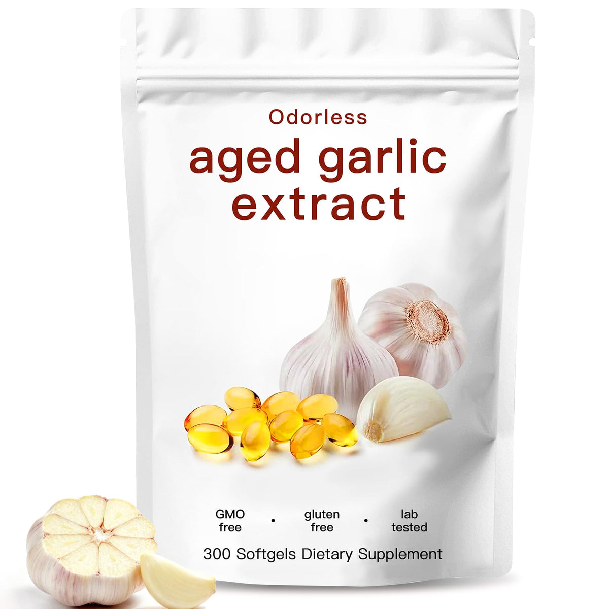 Odorless Organic Garlic Capsules 300 Count Y283