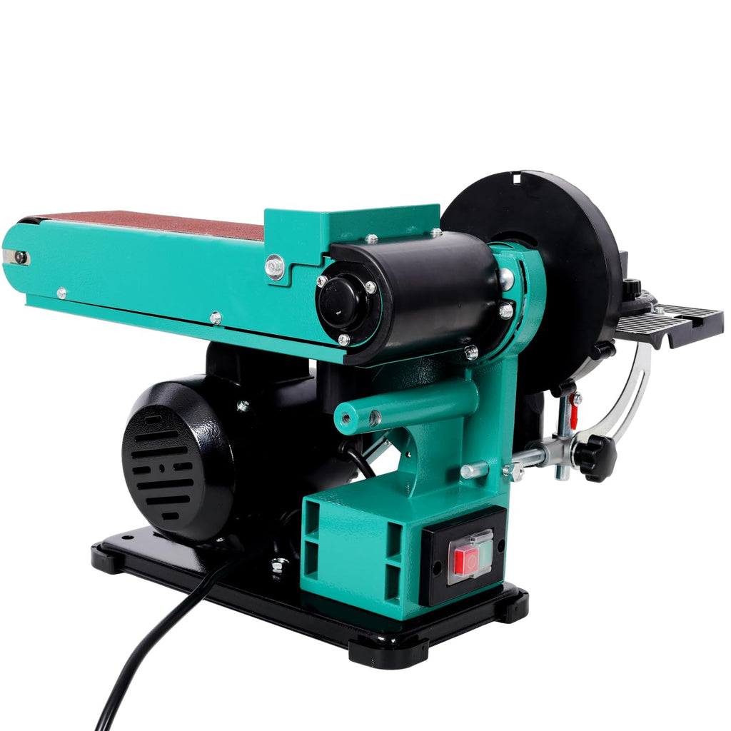 4" x 36" Belt Sander 6" Disc Polisher Grinder Steel Green High-Torque Power Tool N55108