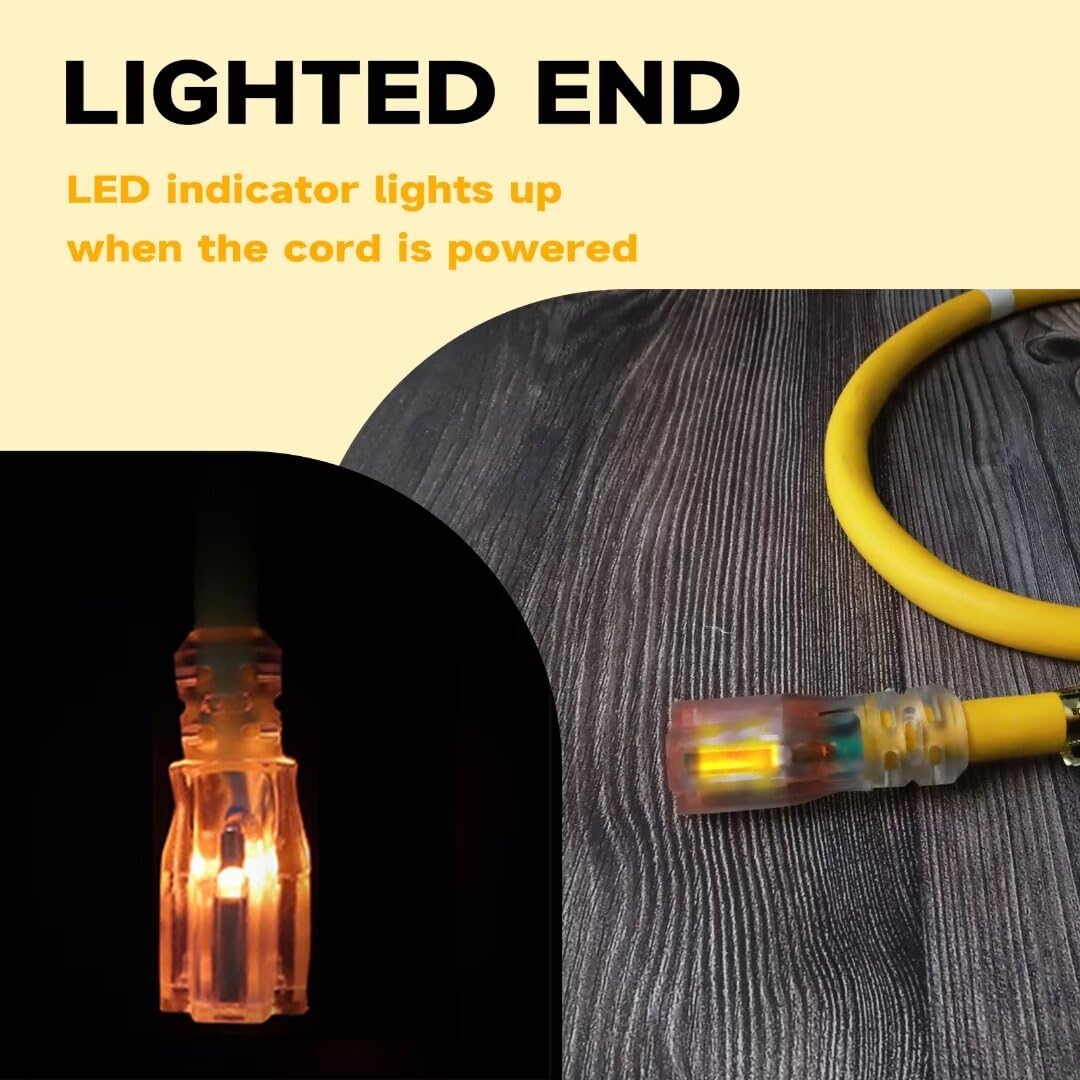 12 Gauge 10 FT Lighted End Outdoor Extension Cord I5456