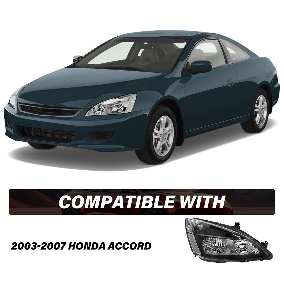 Black Headlight Assembly Set Driver & Passenger Side I275