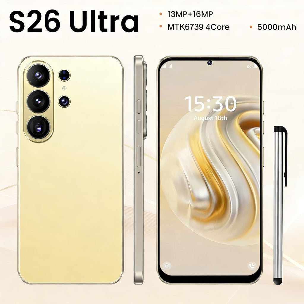 Unlocked 4G Smartphone 6.6" HD Display 4GB RAM 32GB ROM Black S552060