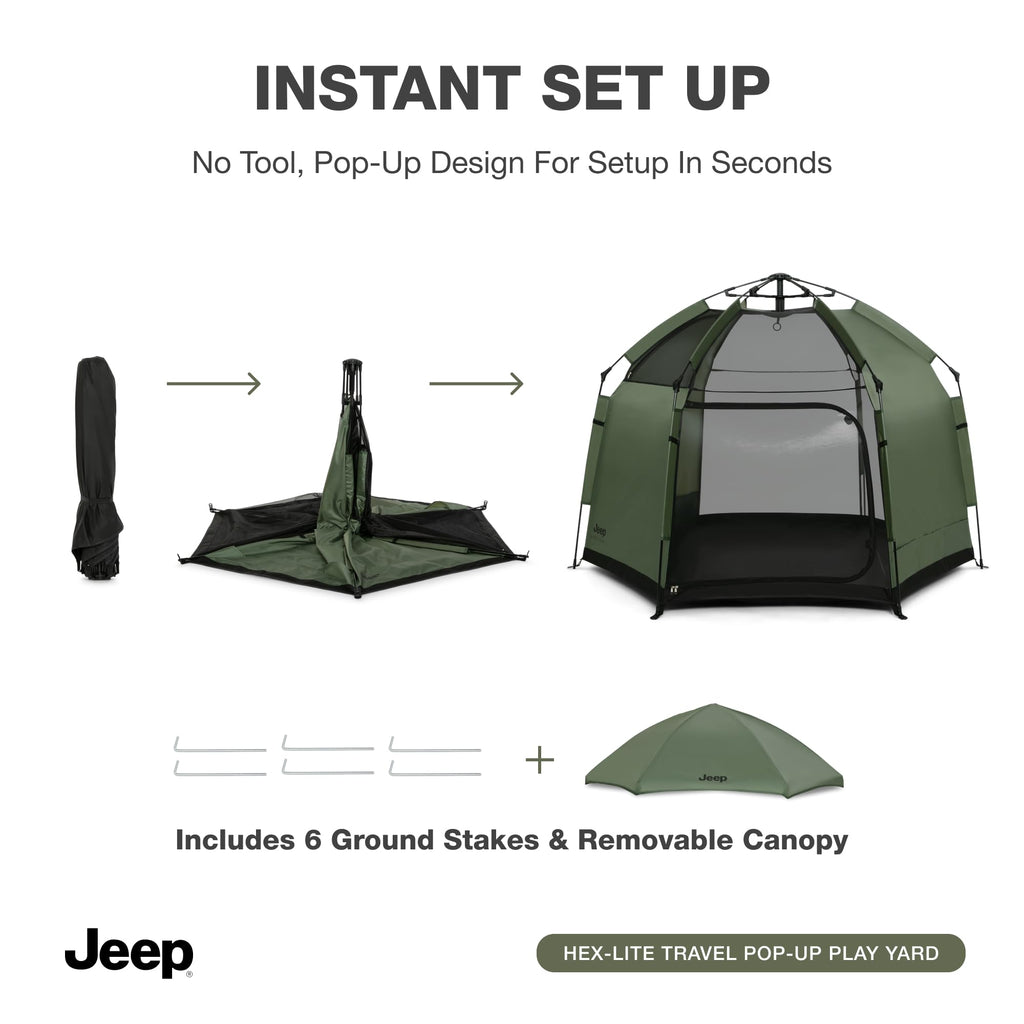 Olive Green Pop-Up Play Yard L3429