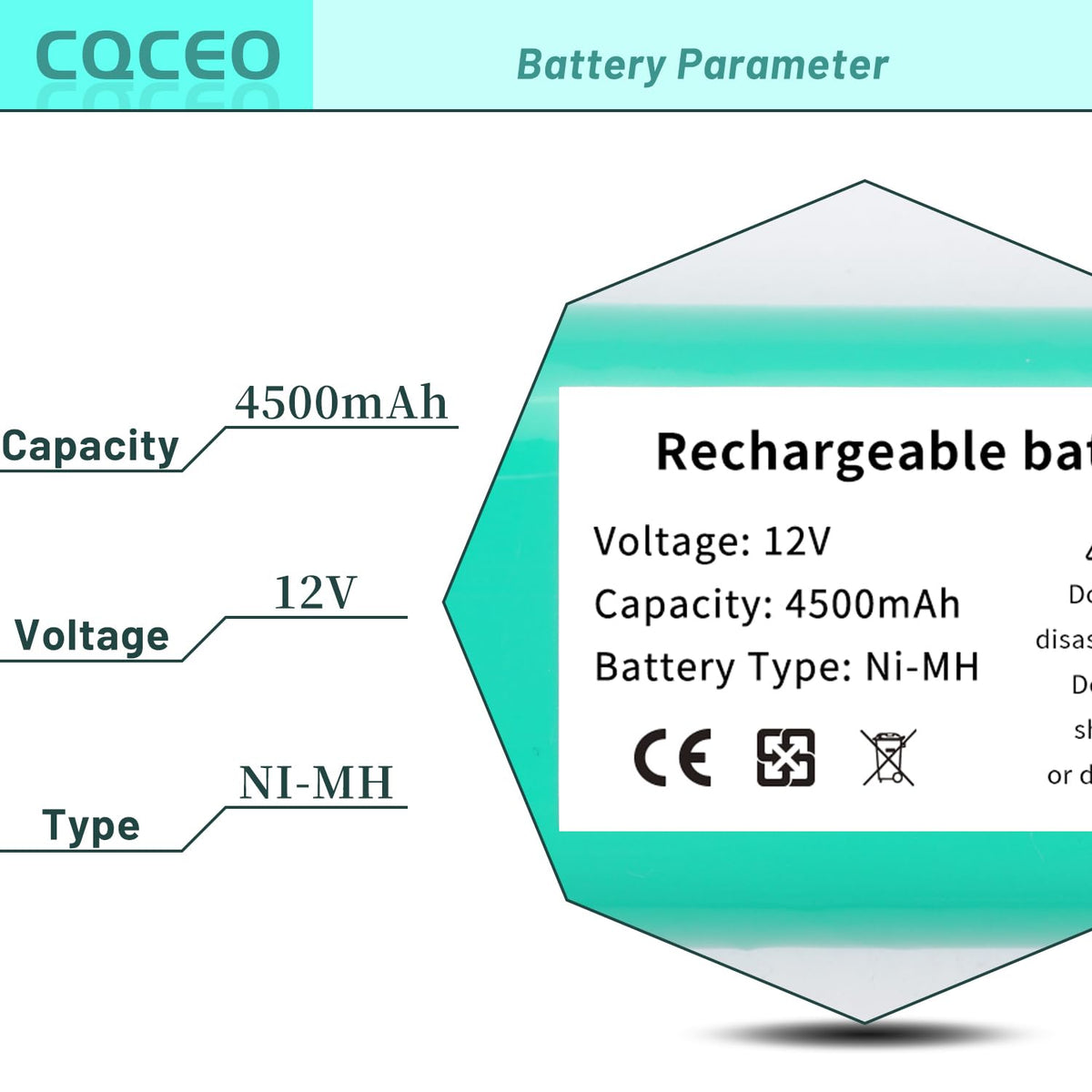 12V 4500mAh Ni-MH Vacuum Cleaner Battery A9286
