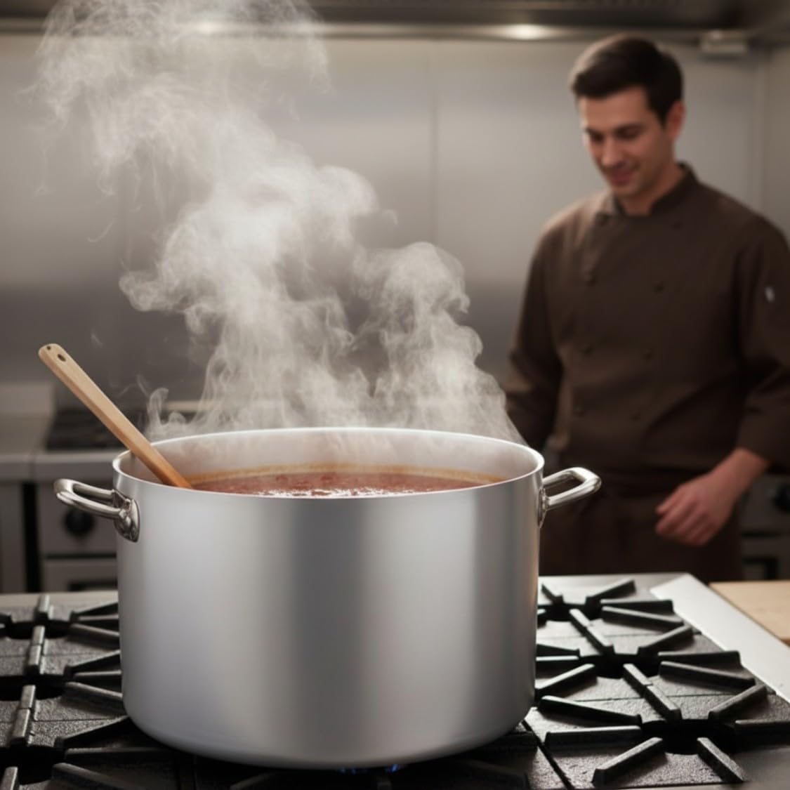 60 Quart Aluminum Sauce Pot with Riveted Handles A7658