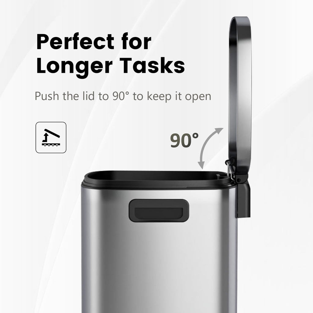 13.2 Gallon Stainless Steel Step Trash Can with Lid Q9389
