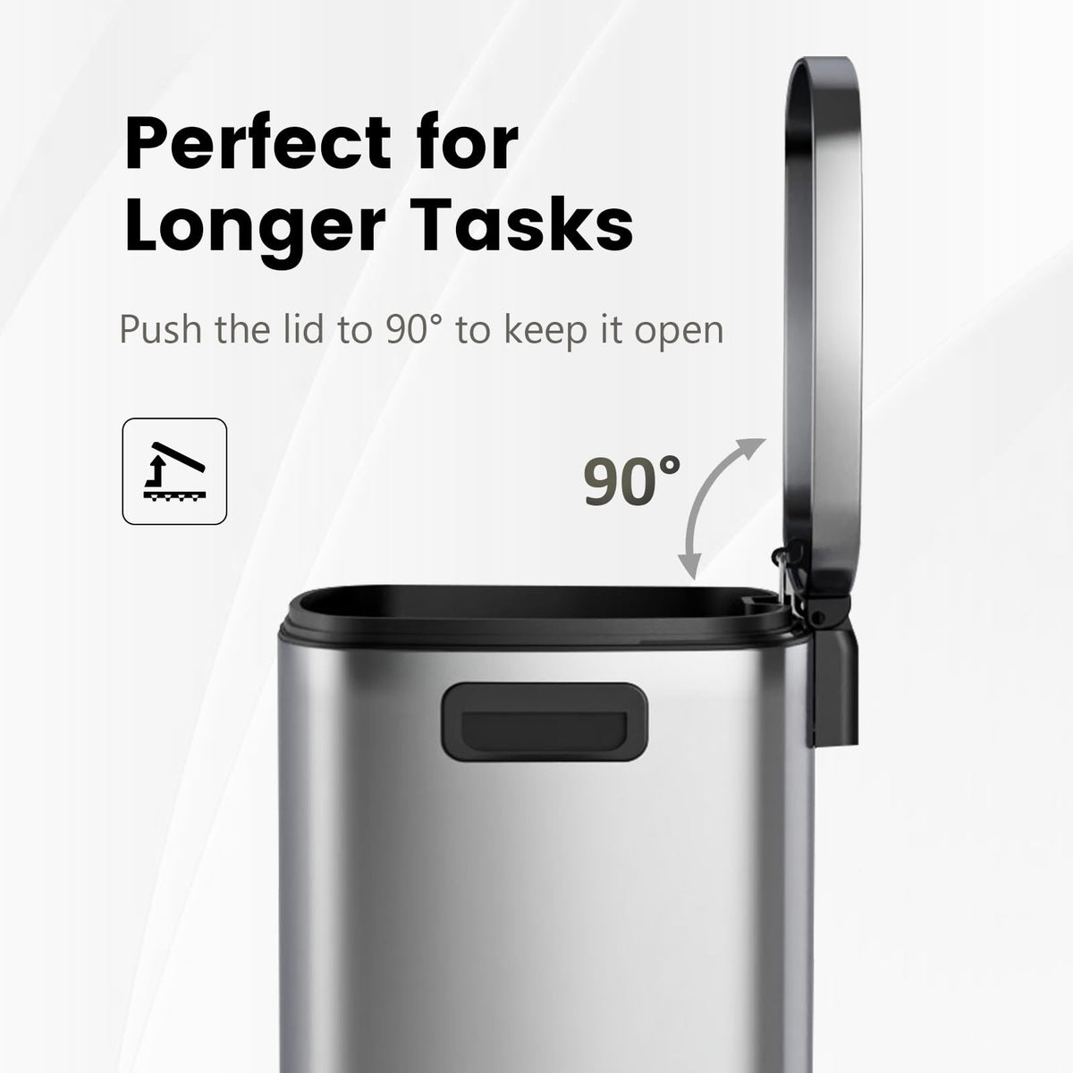 13.2 Gallon Stainless Steel Step Trash Can with Lid Q9389