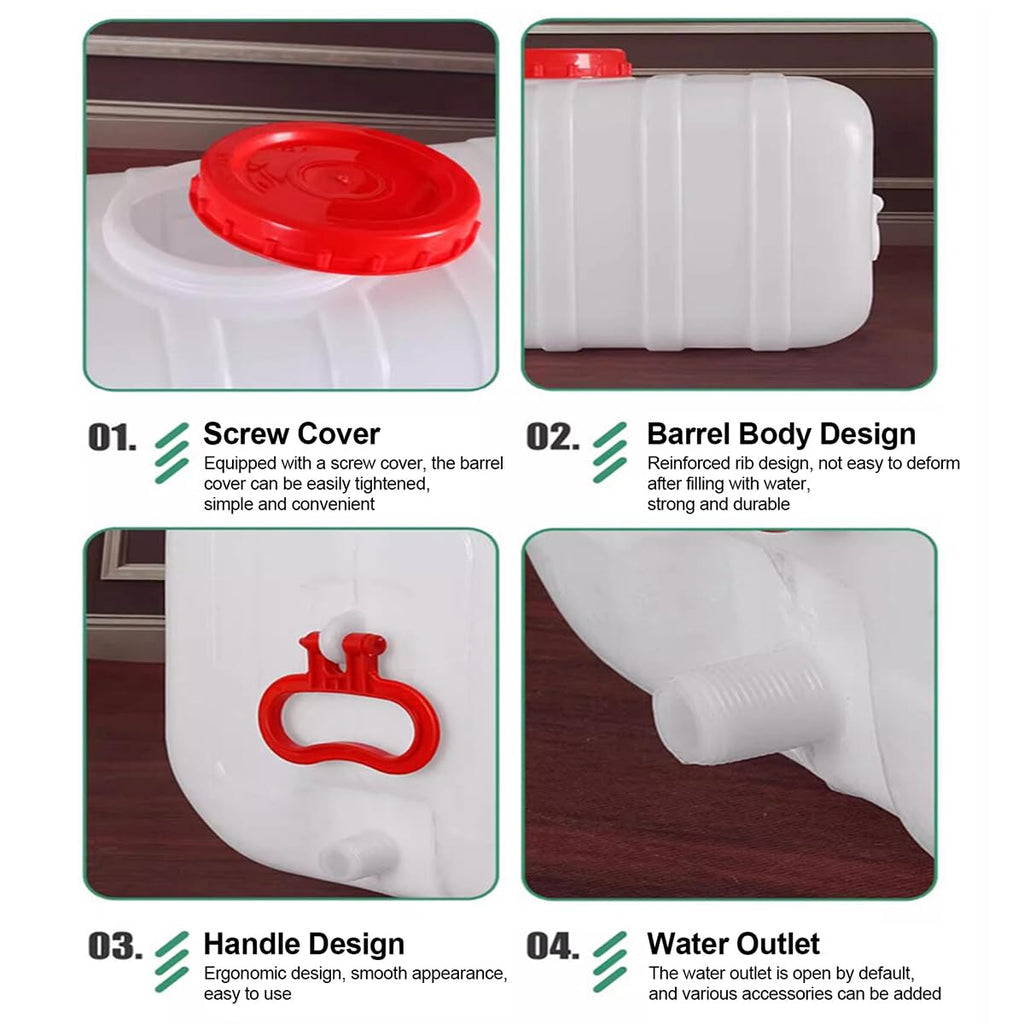 Plastic Water Tank 25L Food-Grade Rectangular with Faucet O492789