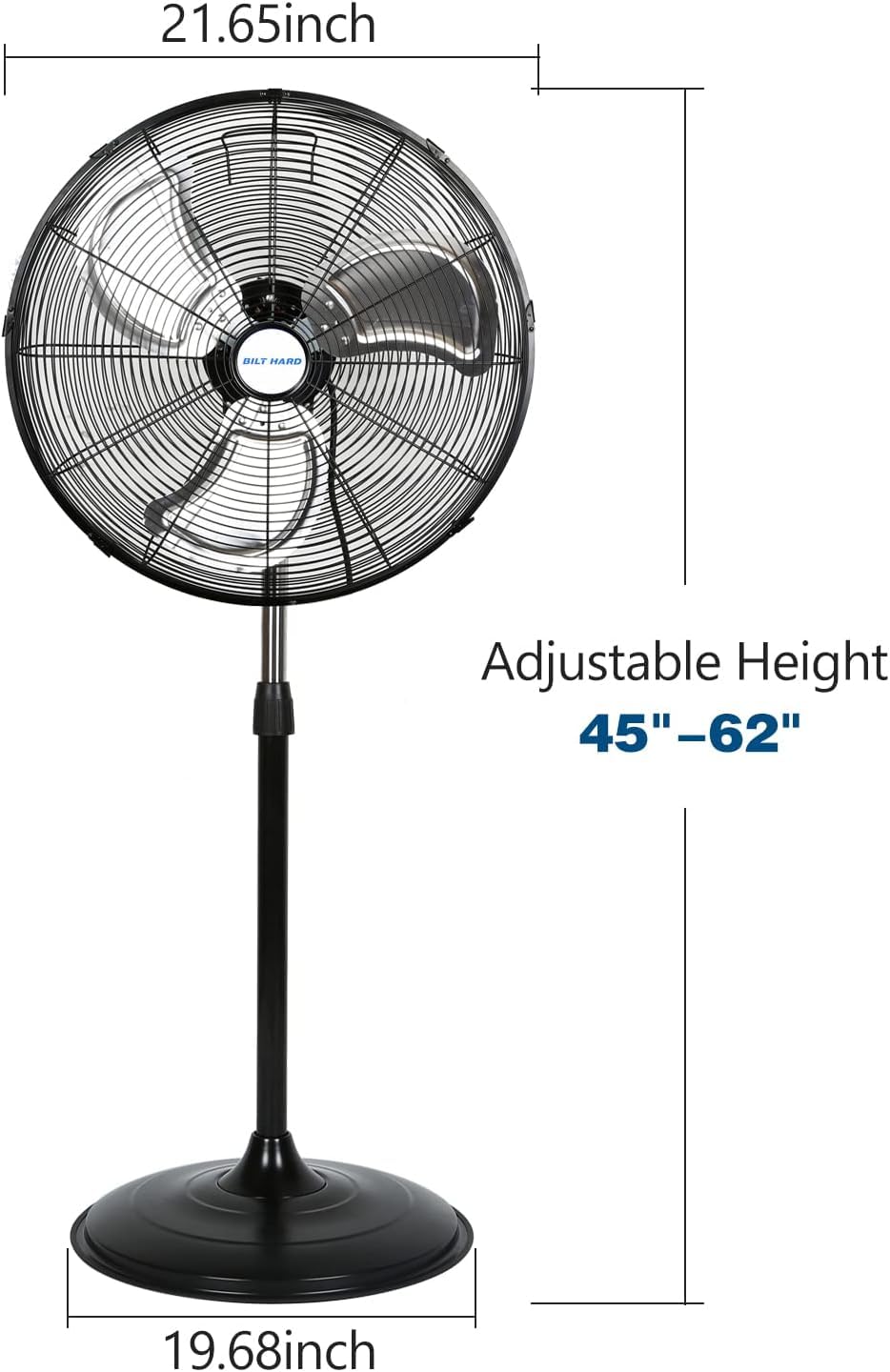 20" High Velocity 3-Speed Oscillating Pedestal Fan, 2 Pack Q724