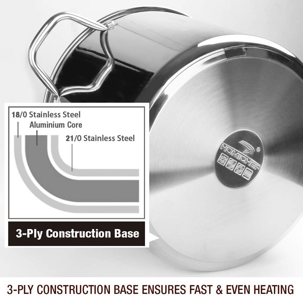10 Quart Stainless Steel Stock Pot with Glass Lid O966