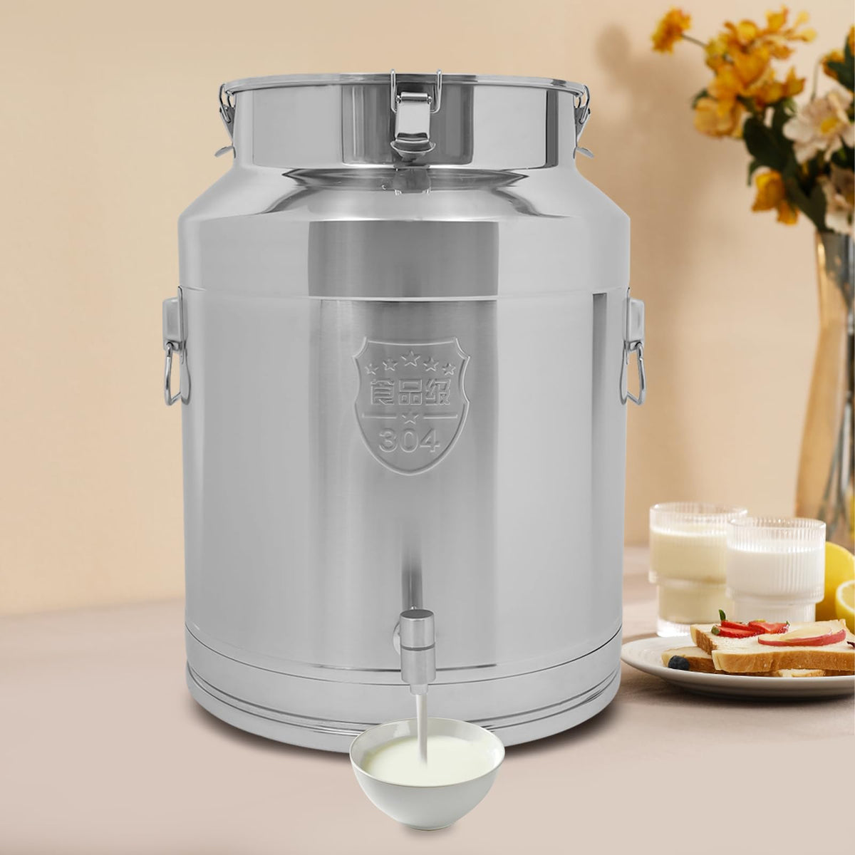 64L Stainless Steel Milk Can with Spigot M692660