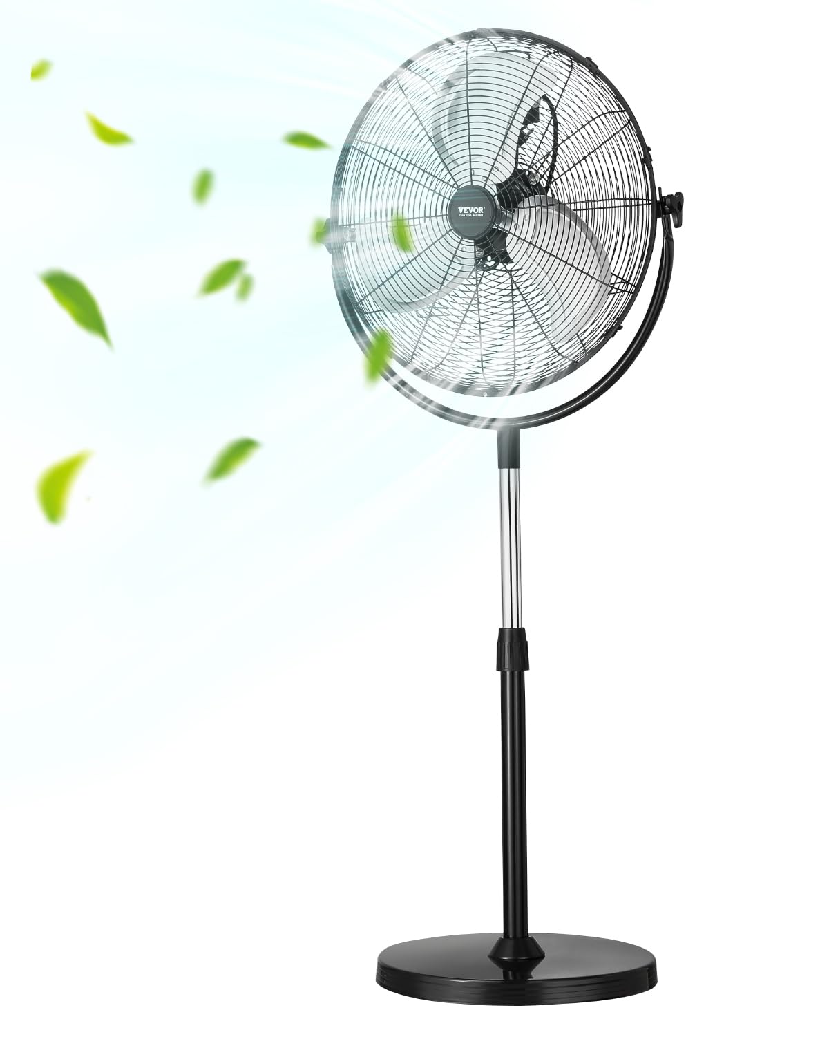18 Inch Adjustable Height Standing Fan with 3 Speeds, Black V730