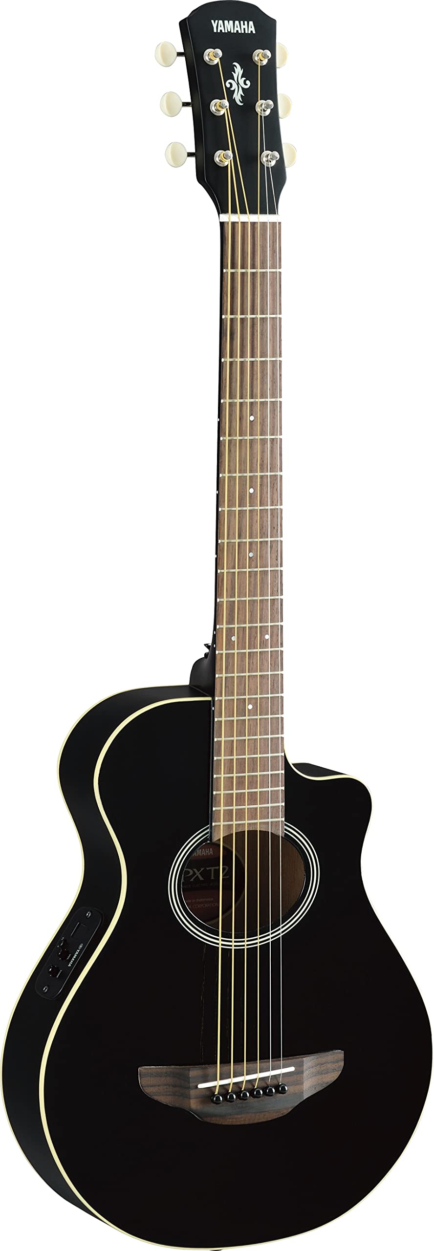 3/4-Size Black Acoustic-Electric Guitar T4824