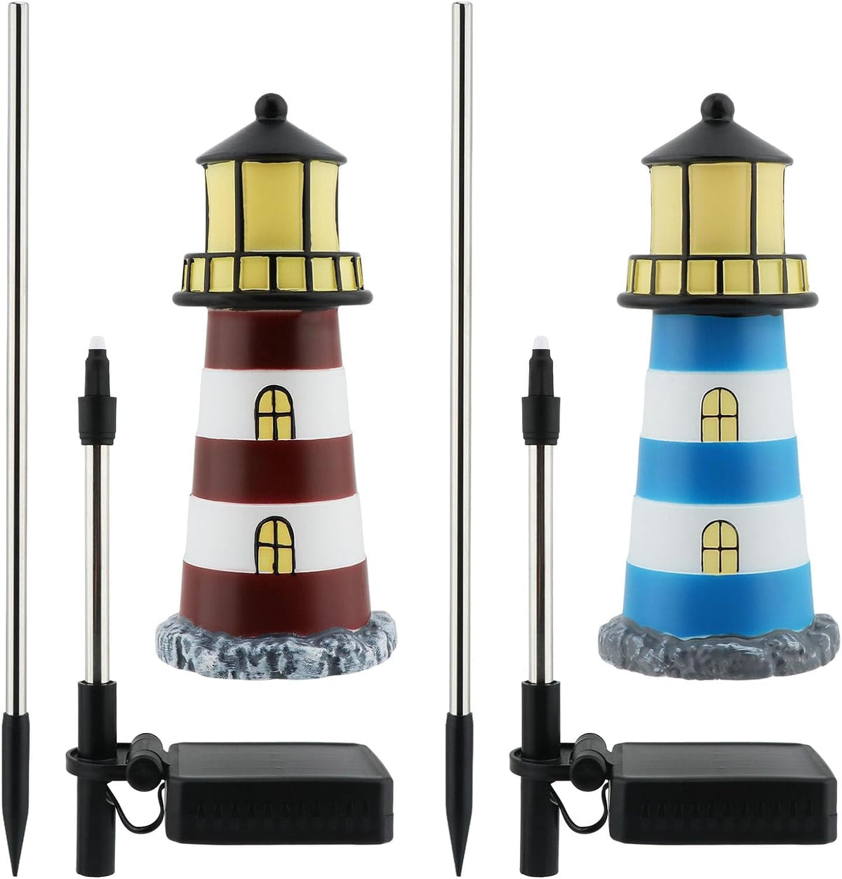 Solar Lighthouse, 2 PCS, 7 Colors Changing Q3354