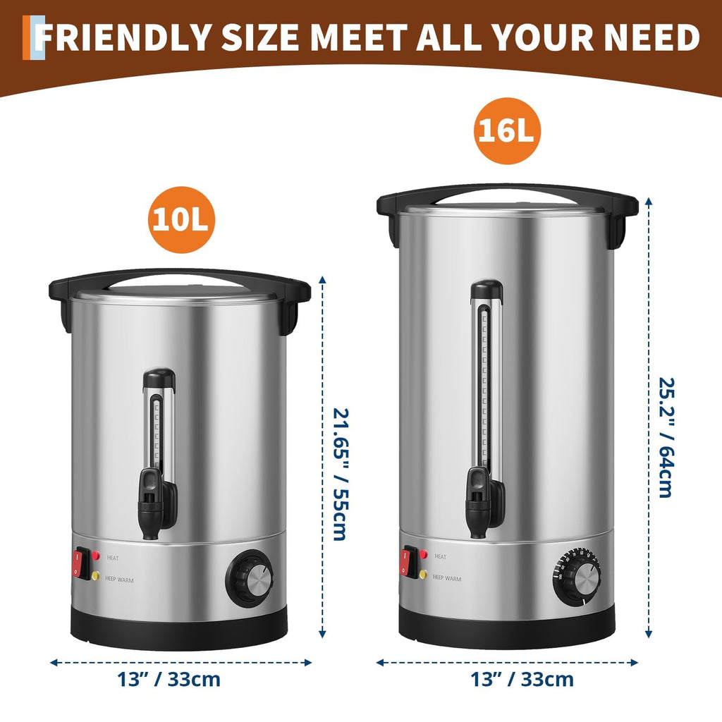 10L Double Wall Stainless Steel Coffee Urn E6426