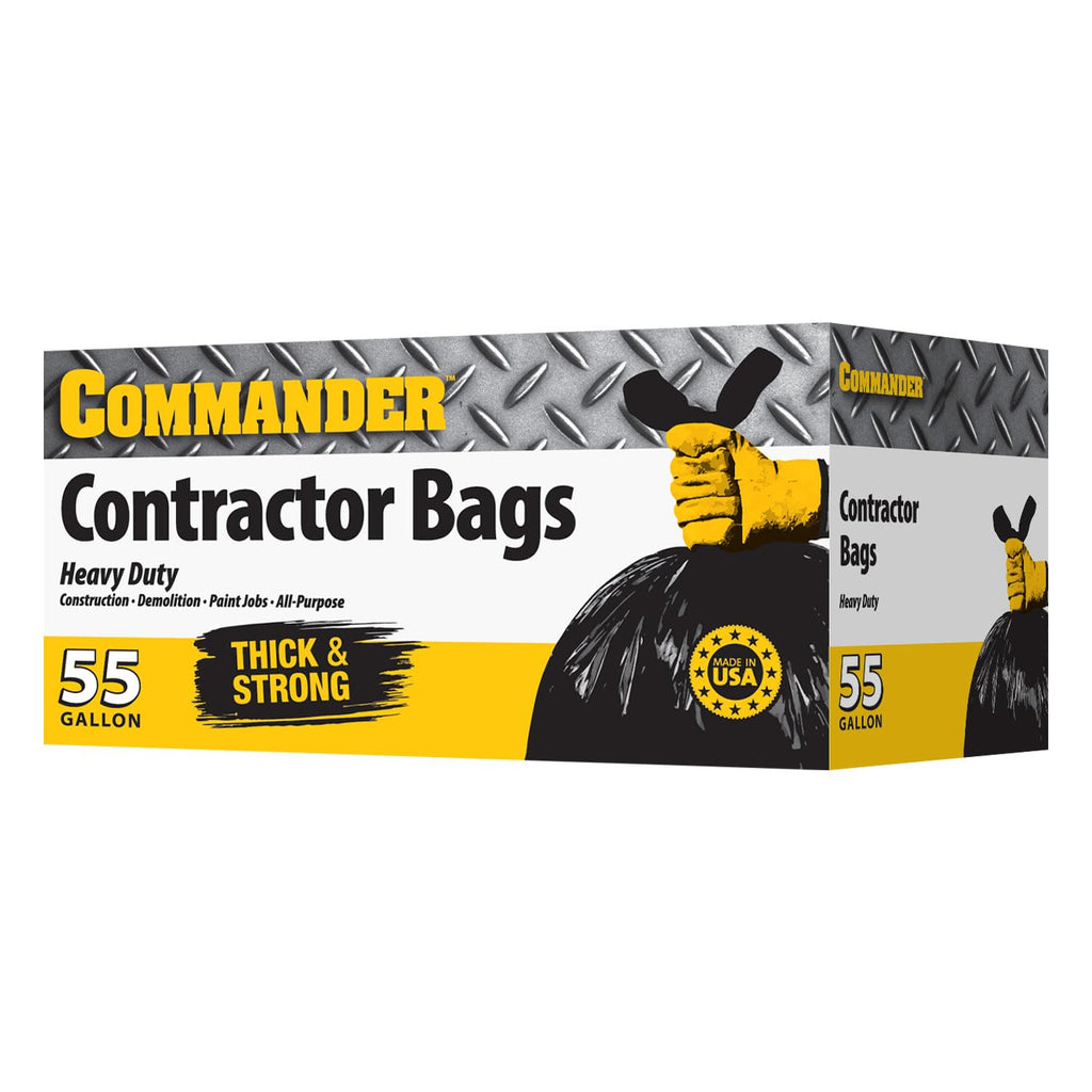 55 Gallon Heavy Duty Contractor Bags with Flap Ties, Pack of 10 P337666