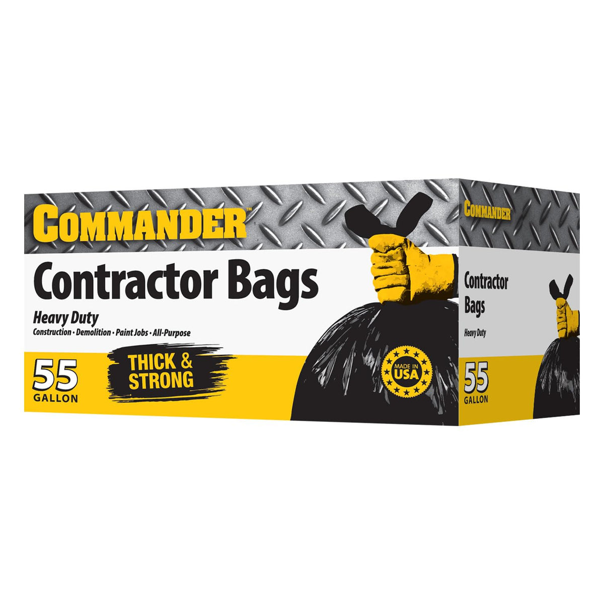55 Gallon Heavy Duty Contractor Bags with Flap Ties, Pack of 10 P337666