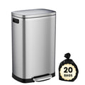 13.2 Gallon Stainless Steel Step Trash Can with Lid Q9389