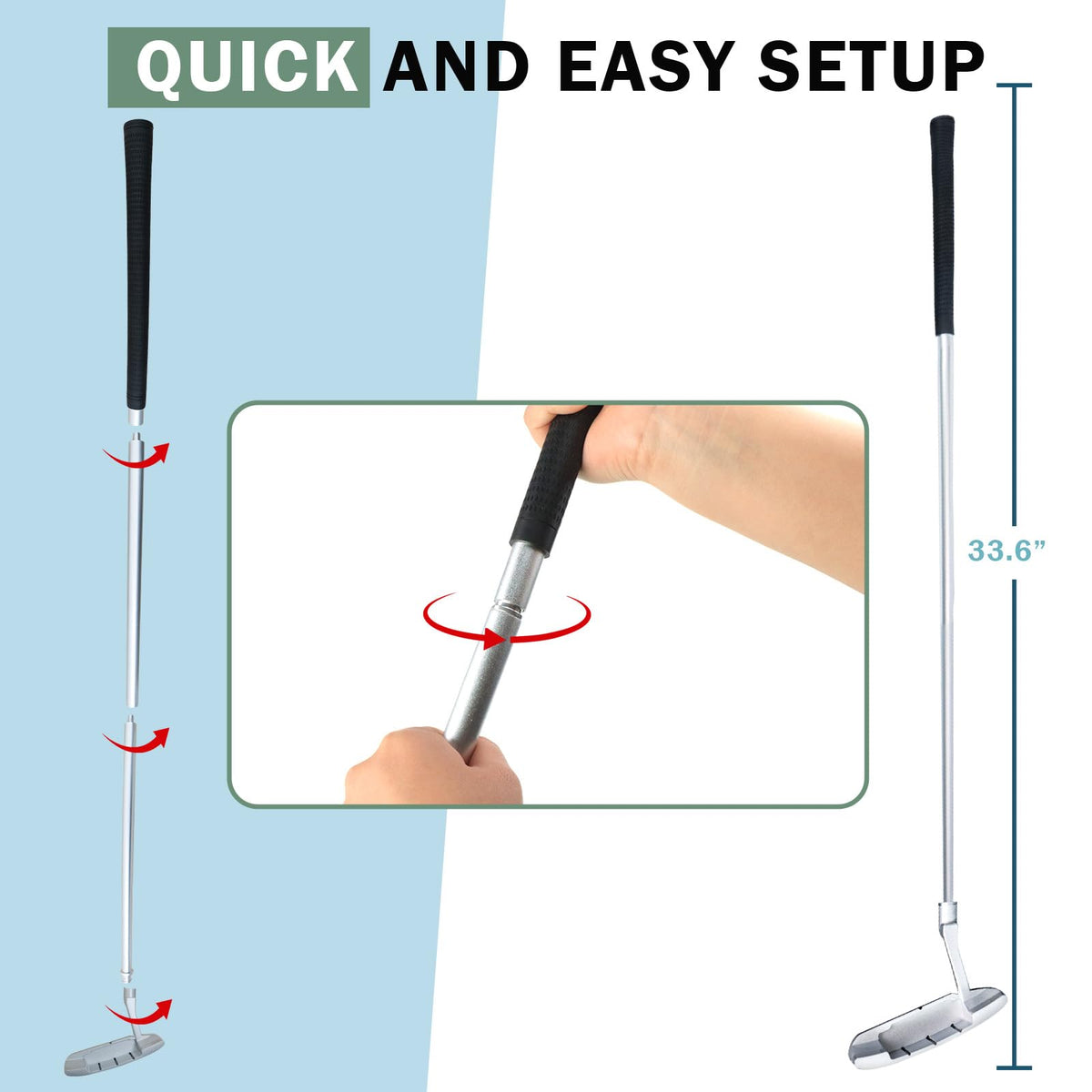 Two-Way Golf Putter with 2 Golf Balls G179020