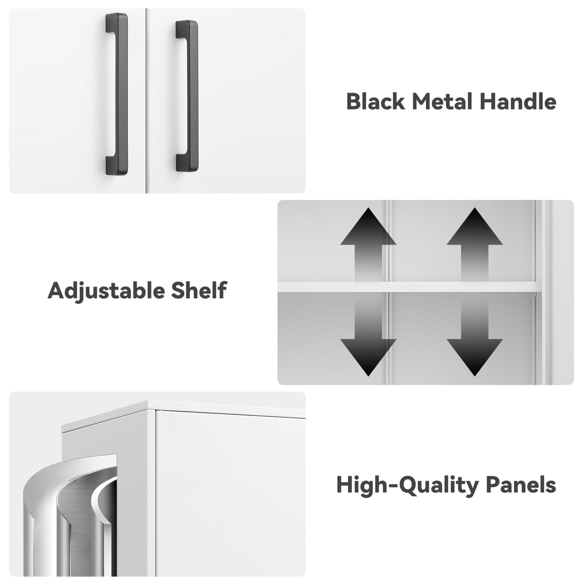 Lockable White Wall Cabinet with Adjustable Shelf Y2247