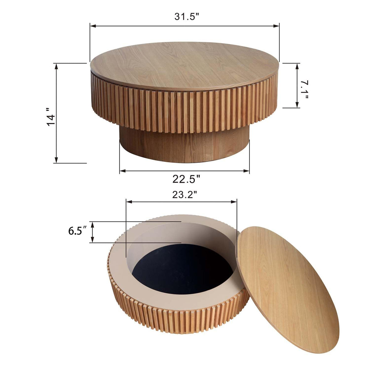 Round Coffee Table with Storage N911033