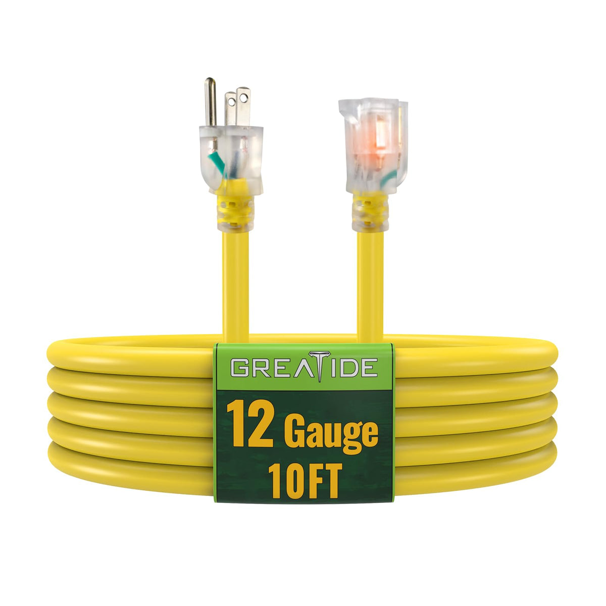 12 Gauge 10 FT Lighted End Outdoor Extension Cord I5456