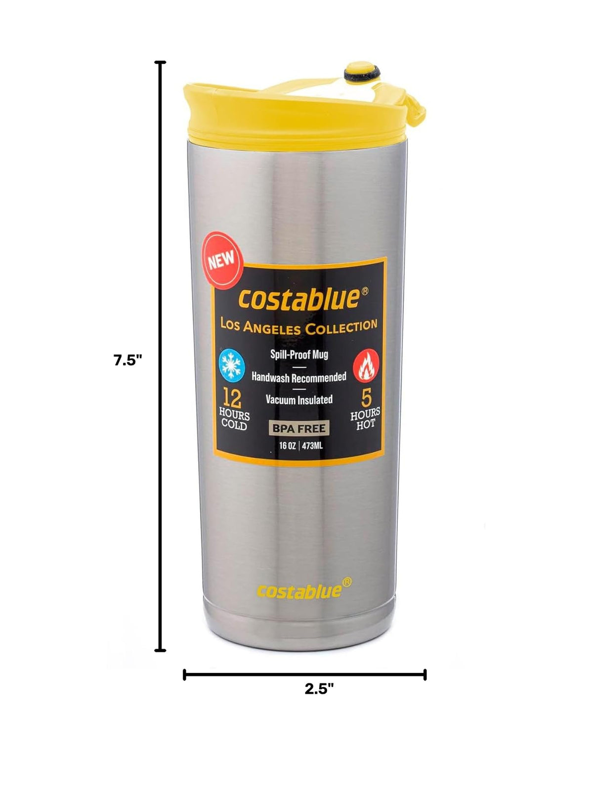 16 Oz Stainless Steel Insulated Travel Coffee Mug U1514