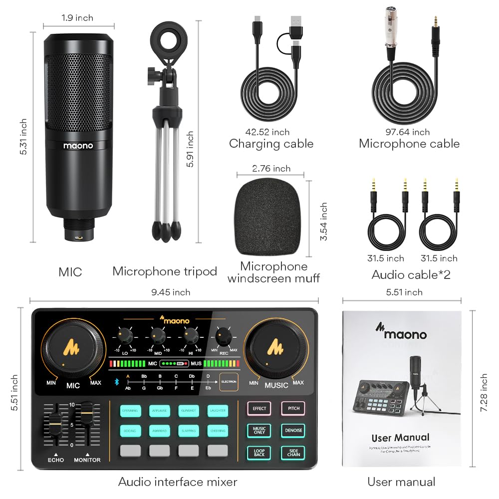 Podcast Equipment Bundle with Audio Mixer Y55886