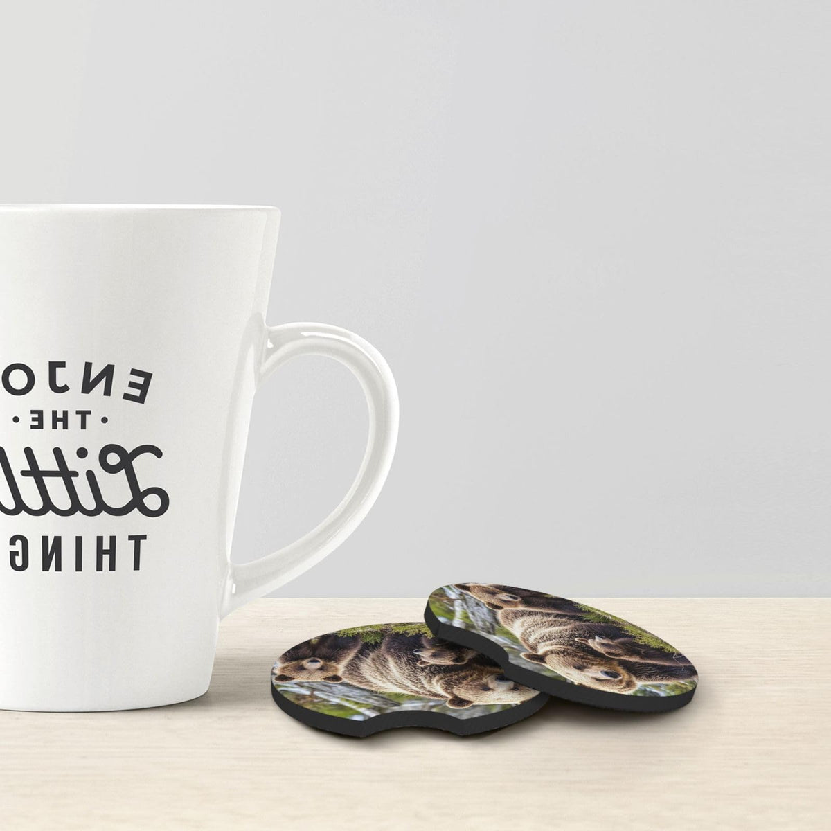 Black Drink Coasters with Metal Holder Set of 2 R23524