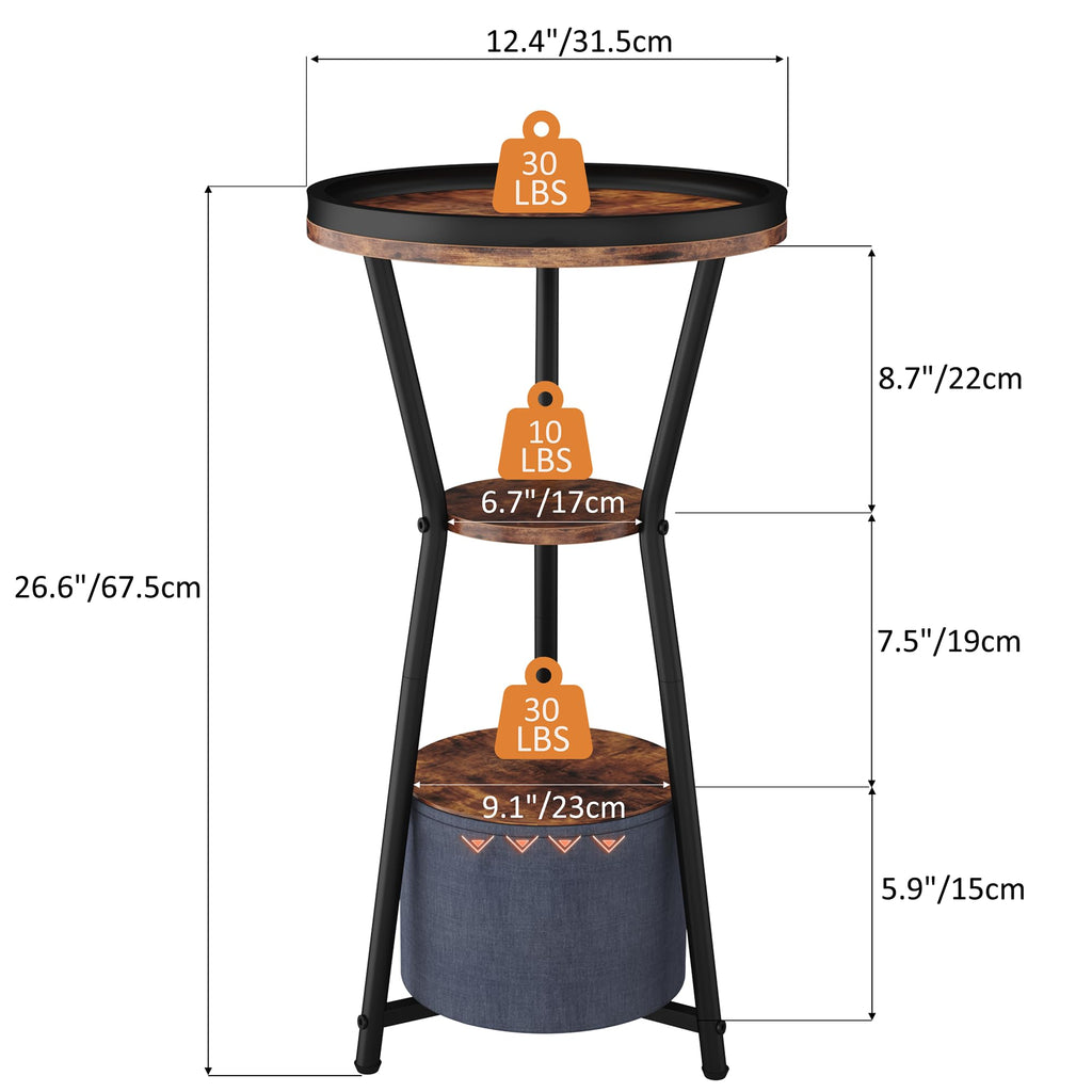 Round 3-Tier Side Table W217384