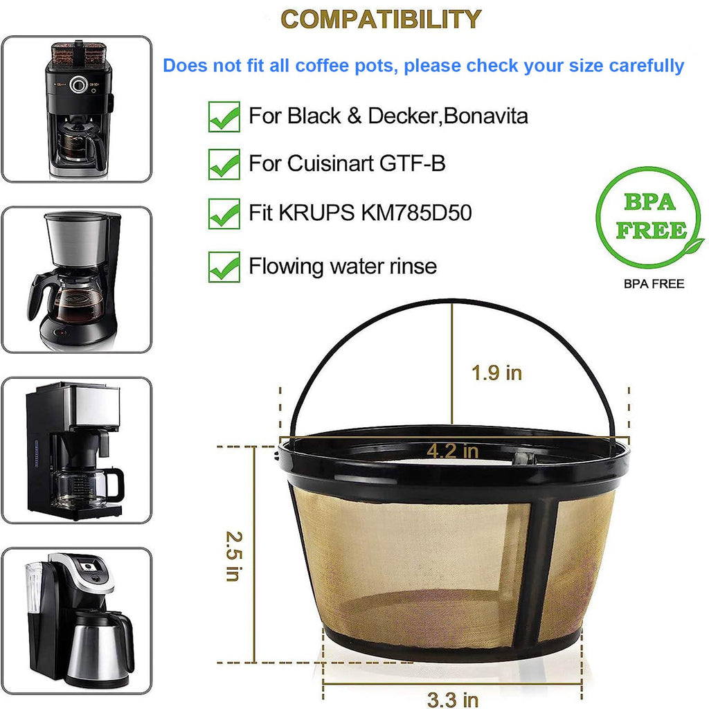 Reusable Coffee Filter Basket 8-12 Cup 2Pack D740